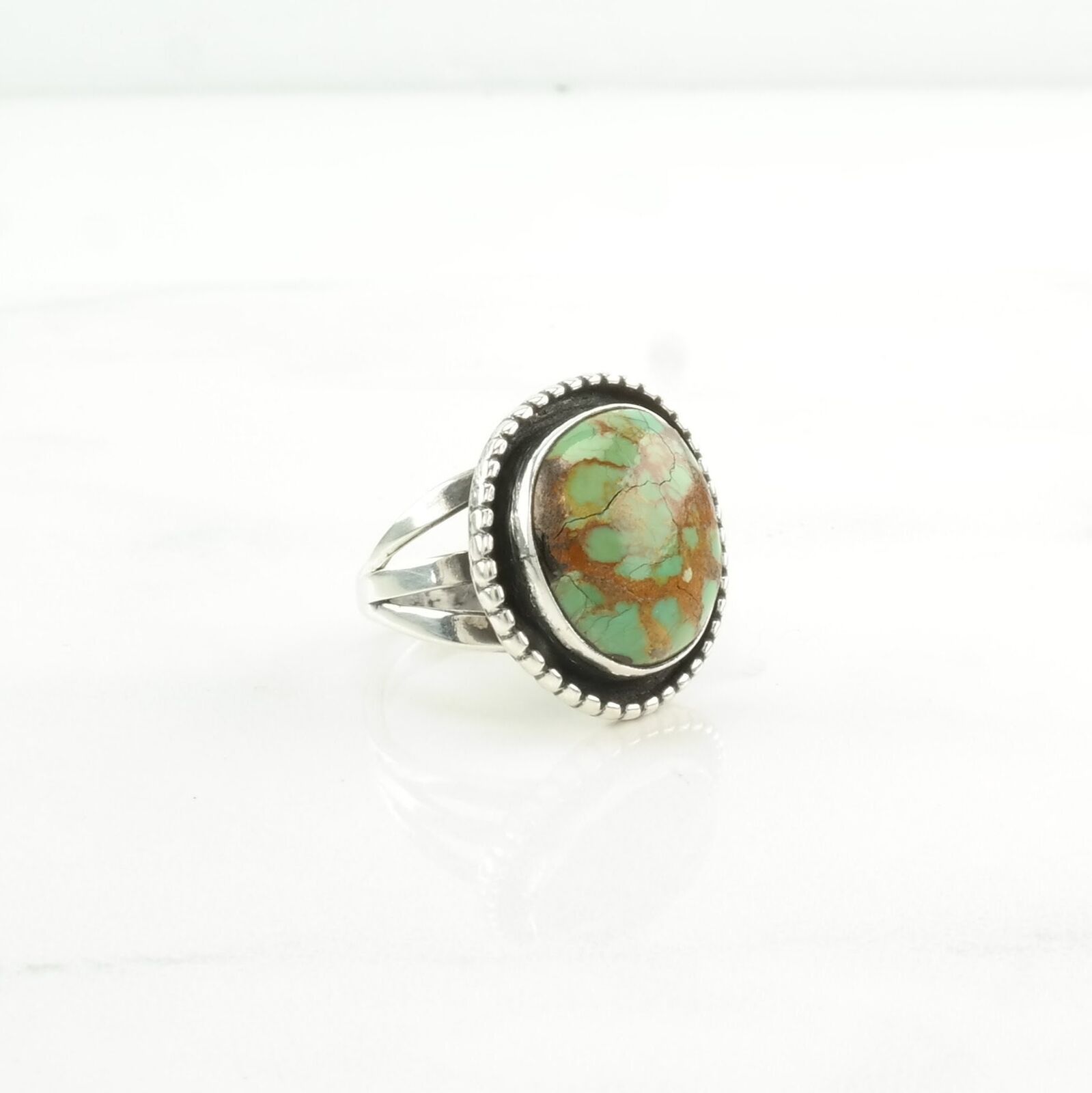 Vintage Native American Silver Ring Turquoise Sterling Green Size 5 1/2