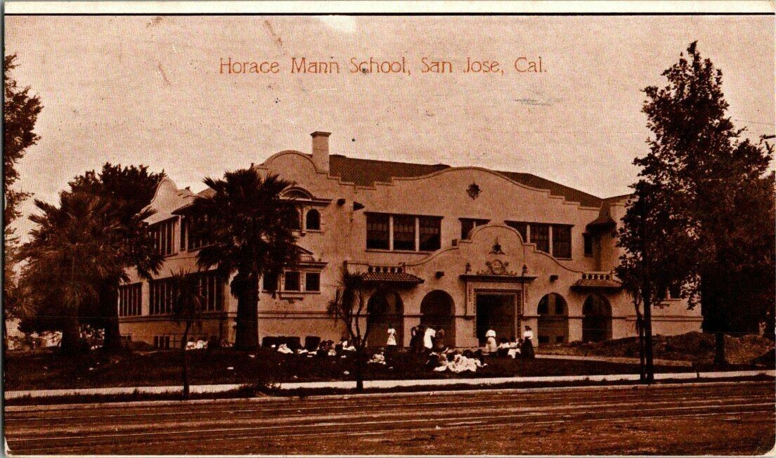 1911. HORACE MANN SCHOOL. SAN JOSE, CA. POSTCARD. PL1