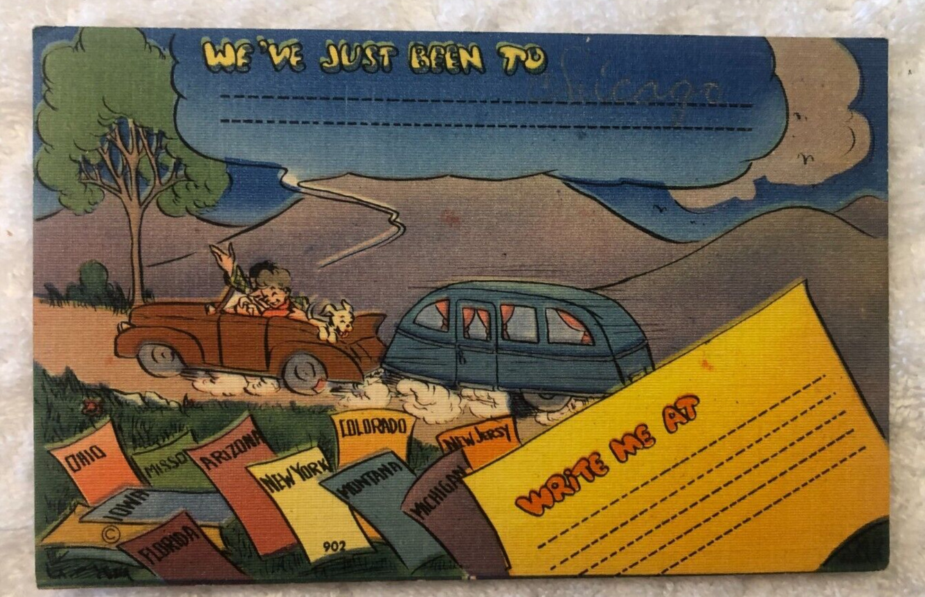 We’ve Just Been To (US travel) Car Travel Trailer, Postcard, Posted 1946