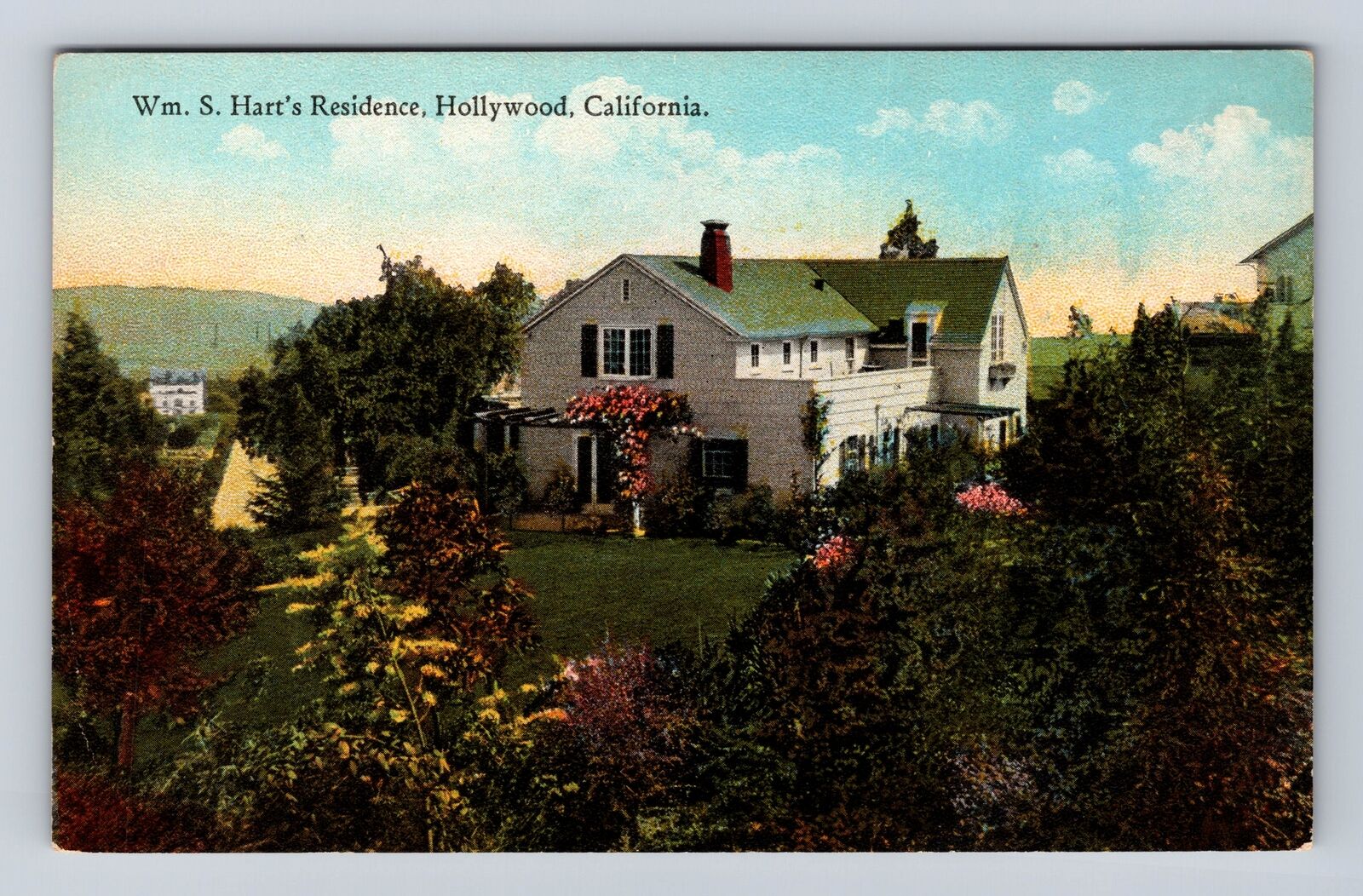 Hollywood CA-California, William S. Hart-Silent Film Actor-Home Vintage Postcard
