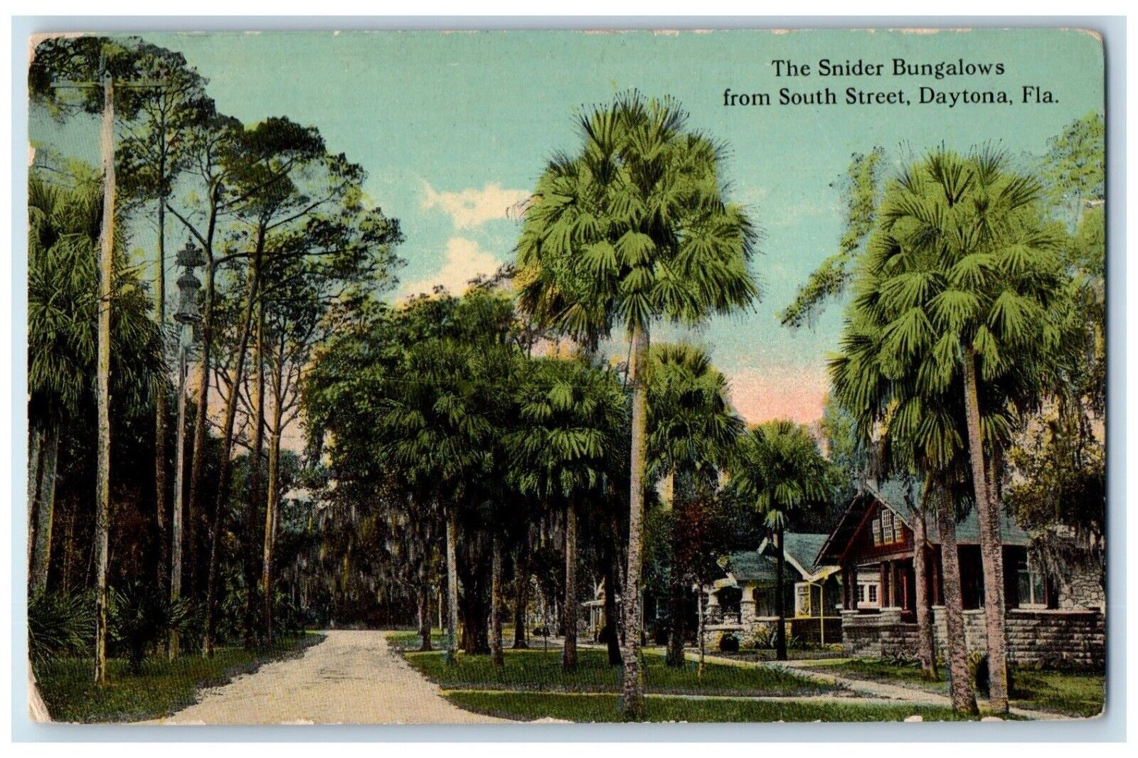 c1910 Snider Bungalows South Street Exterior Daytona Florida FL Vintage Postcard