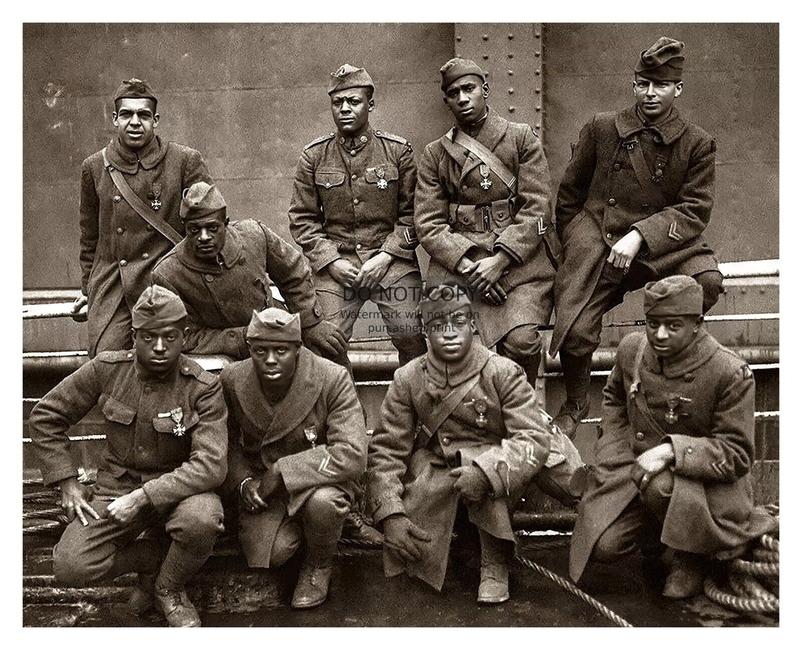 369TH HARLEM HELLFIGHTERS AFRICAN AMERICAN BLACK WW1 SOLDIERS 8X10 PHOTO