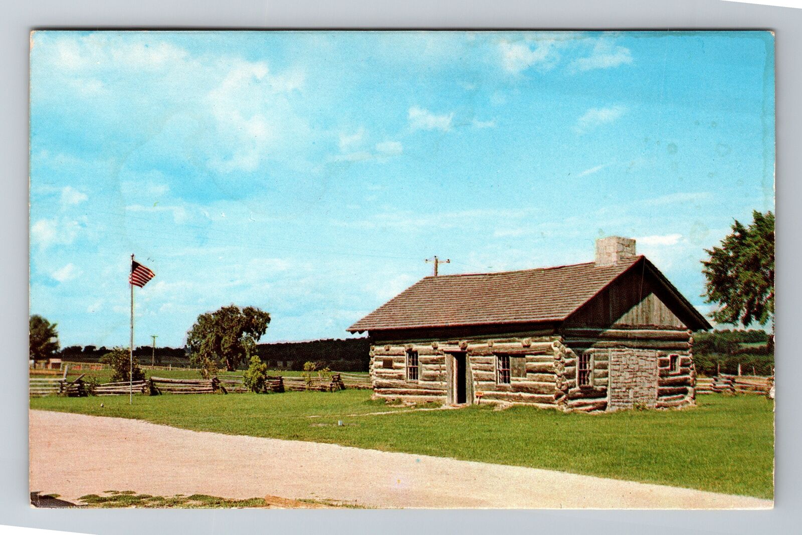 Manchester VT-Vermont, Pioneer Log Cabin, Antique, Vintage Souvenir Postcard