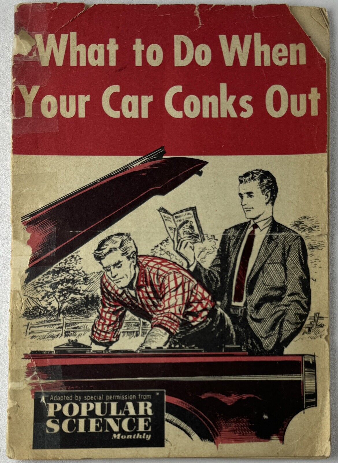 Vintage 1957 What To Do When Your Car Conks Out Popular Science Booklet AS IS