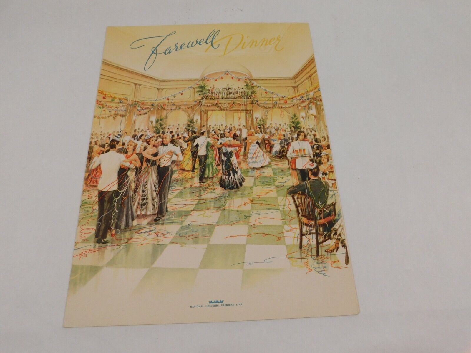 National Hellenic American Line 6-22-55 Ship S.S. Queen Frederica Farewell Menu
