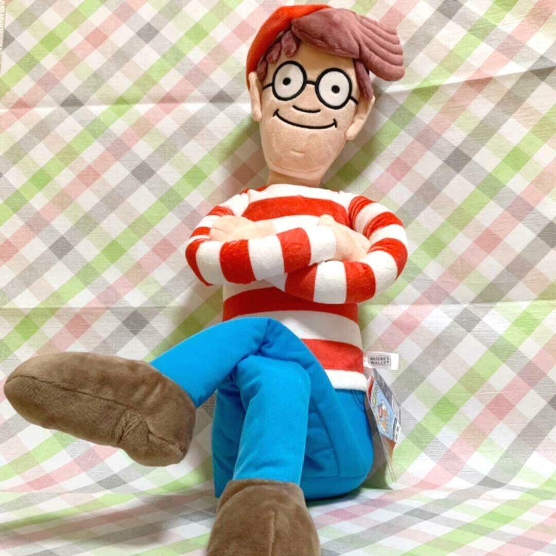 RARE Where's Wally? Mega BIG Plush doll Exclusive to JAPAN 16.5in 42cm EXPRESS