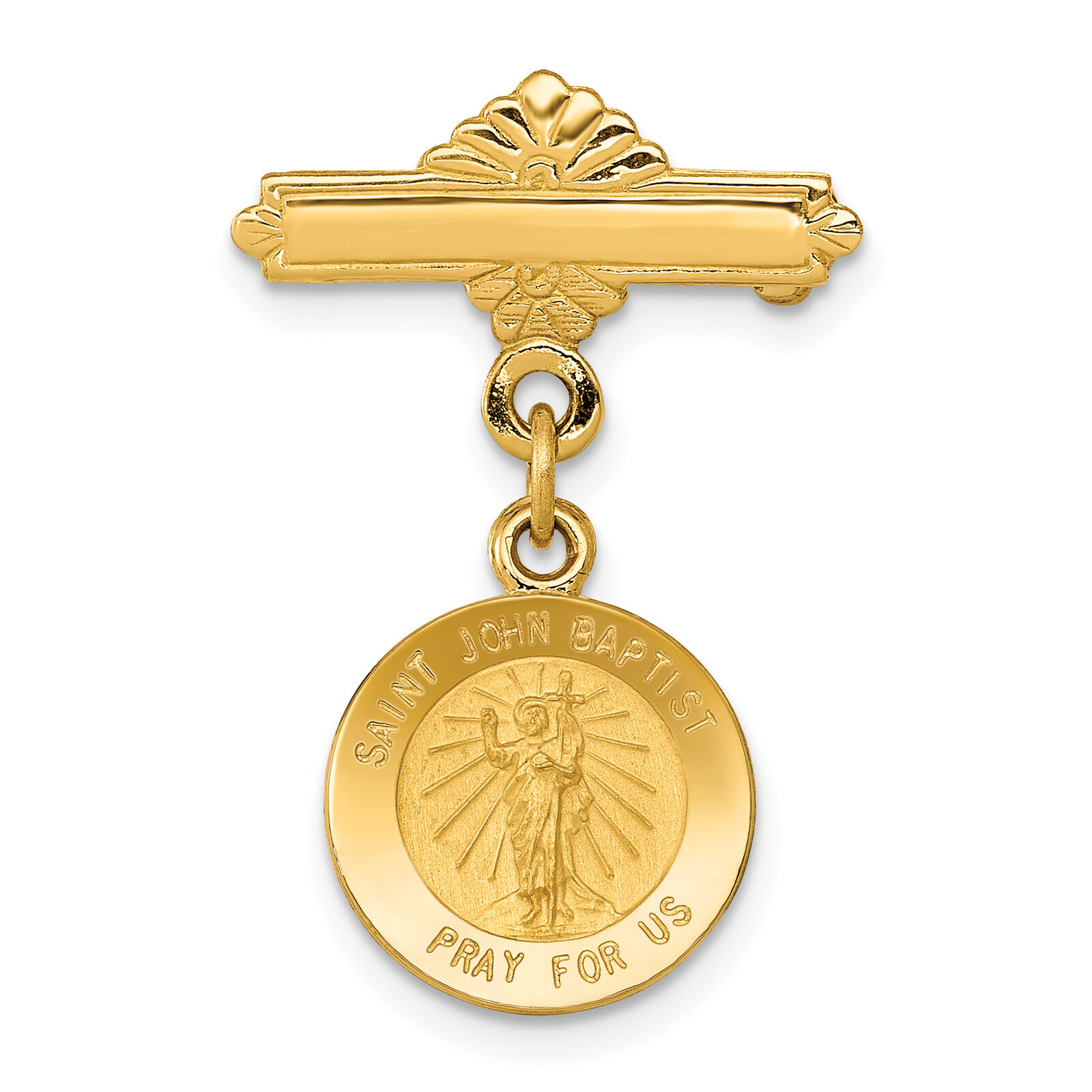 14k Saint John the Baptist Medal Pin XR754