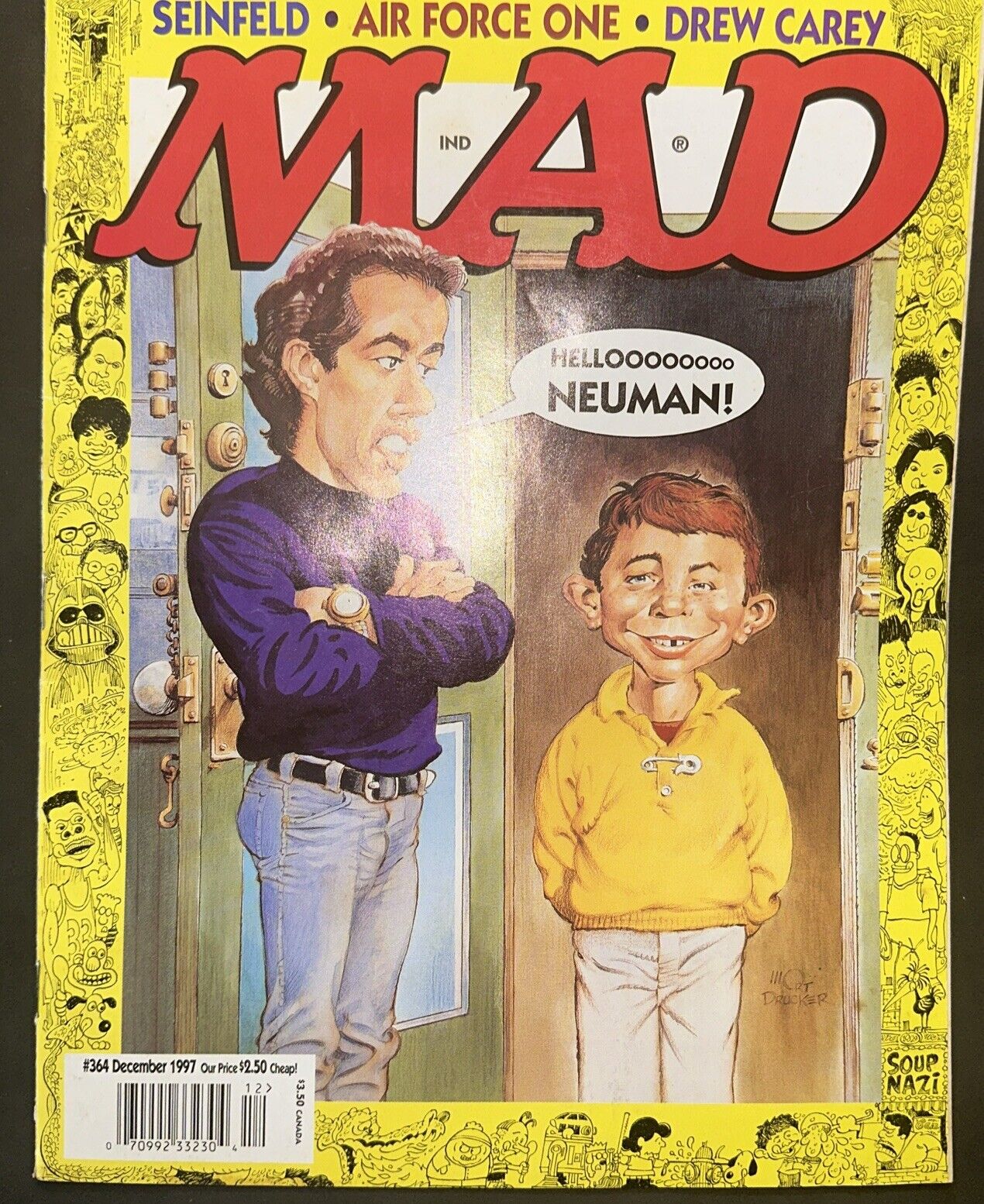 Mad Magazine 364 December 1997 Jerry Seinfeld /Neuman Yellow Cover Rare