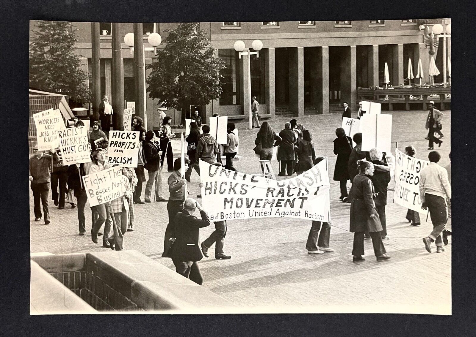 1974 Labor Party Anti-Racism Protest Boston MA City Hall Louise Hicks VTG Photo