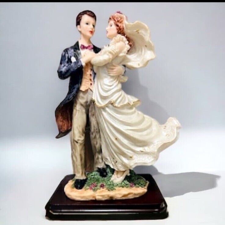 VERY RARE Giuseppe Armani Wedding Bride & Groom 13.5” HEAVY Figurine in Garden