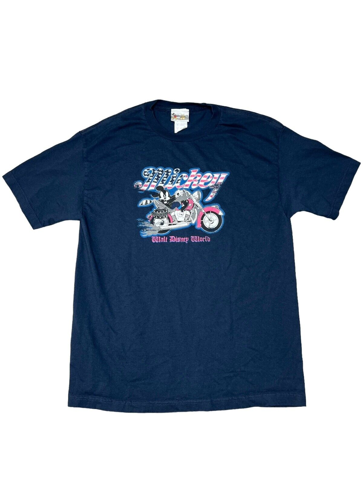 Vintage Walt Disney World Mickey Mouse T-Shirt Motorcycle Americana L Biker