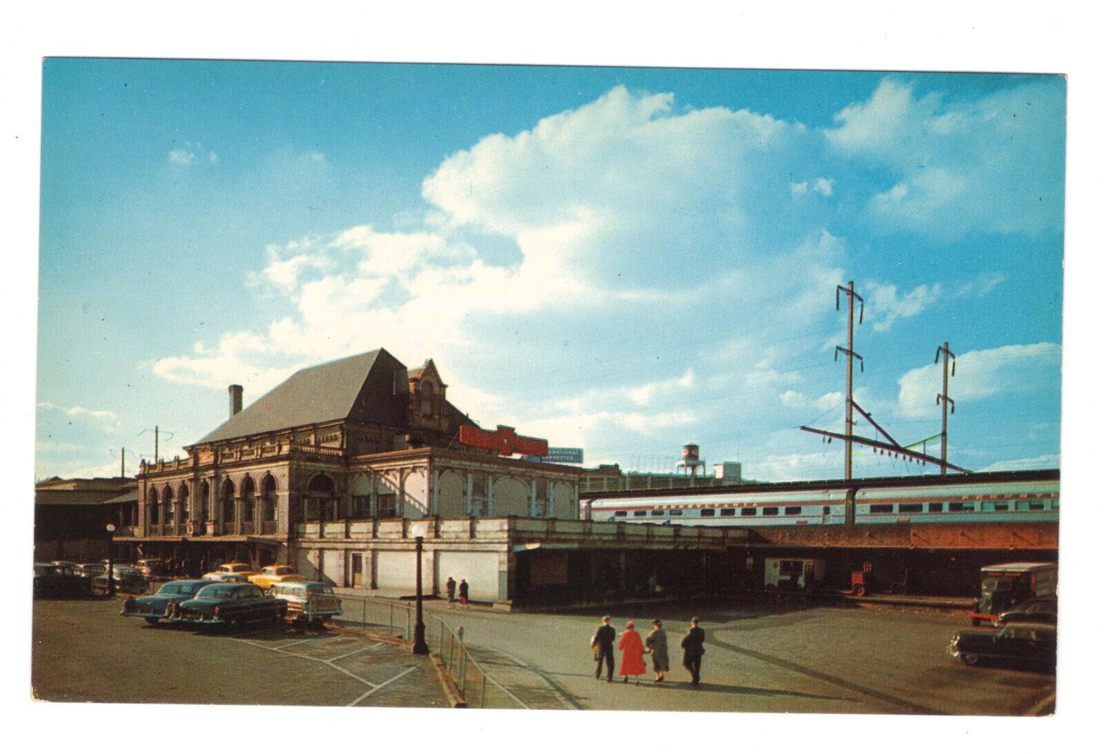 Train Locomotive Vintage Postcard North Philadelphia Pennsylvania RR Station