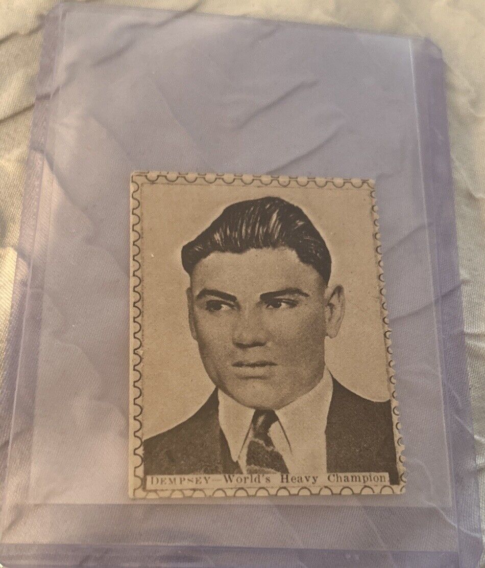 1922 Sports Favourite Fun Stamp Trade Card   Boxer Jack Dempsey World’s Heavy