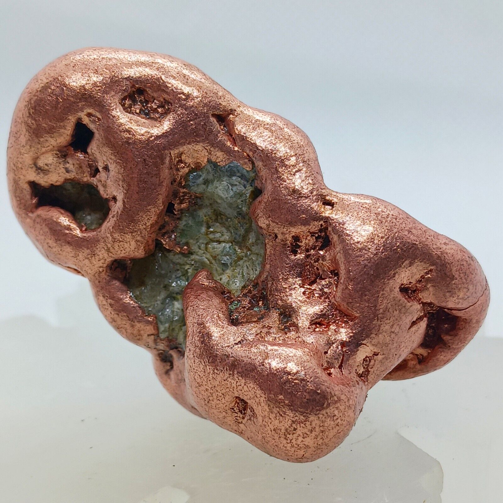 Raw Native Copper Specimen With Chrysocolla Small Natural Healing Copper Nugget 
