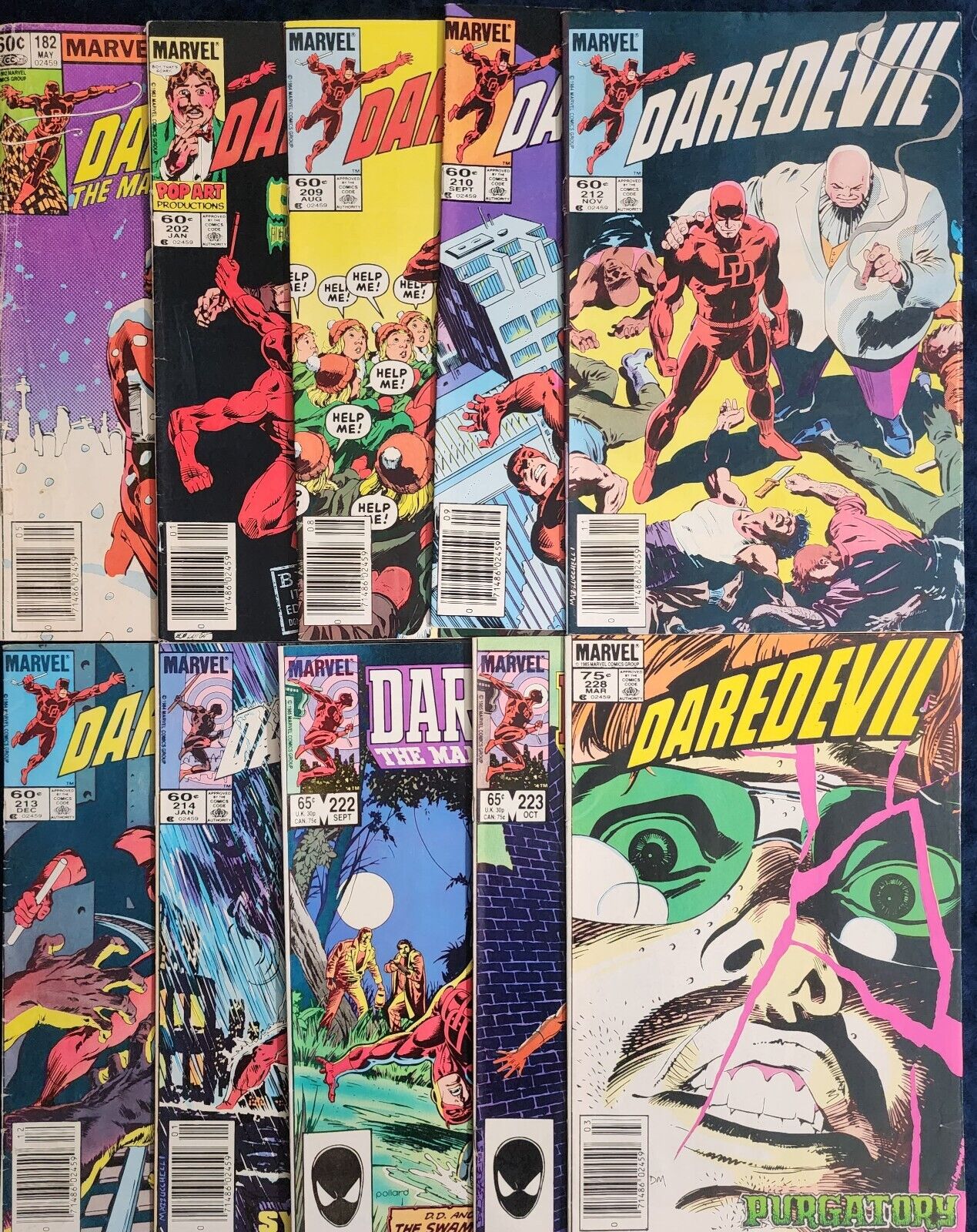 Daredevil 182 202 209 210 212-214 222 223 228 Marvel Comic Book Lot Vol 1 Miller