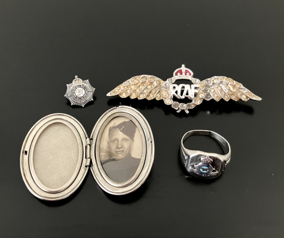 WW2 RCAF Sweetheart Collection - Sweetheart Pins & Sterling Silver Signet Ring