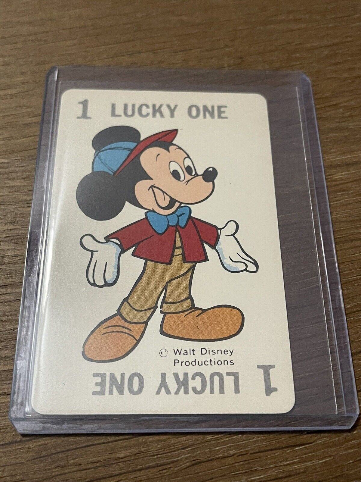 Vintage Walt Disney Productions 🎥 Mickey Mouse Card Game Playing Card LUCKY 1 
