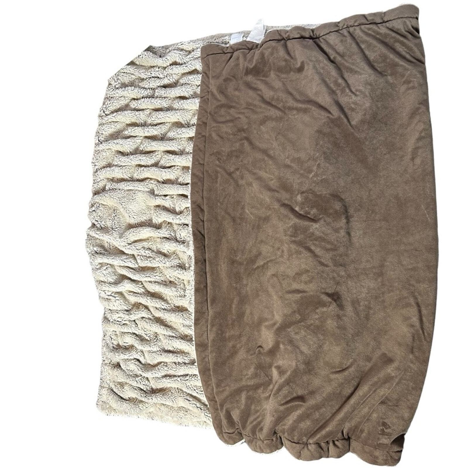 Soft Surroundings La Parisienne Faux Fur Throw Blanket 50x70 Brown & Cream