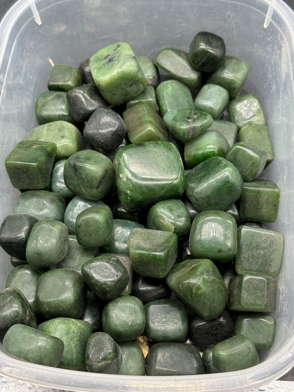 Top quality Nephrite jade wholesale tumbled stone from pakistan- 800 grams