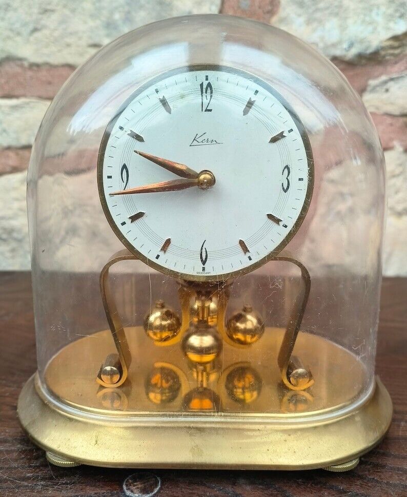 Vintage Kein 400-Day Torsion Clock German Anniversary Mantel Clock 1970 Pendulum