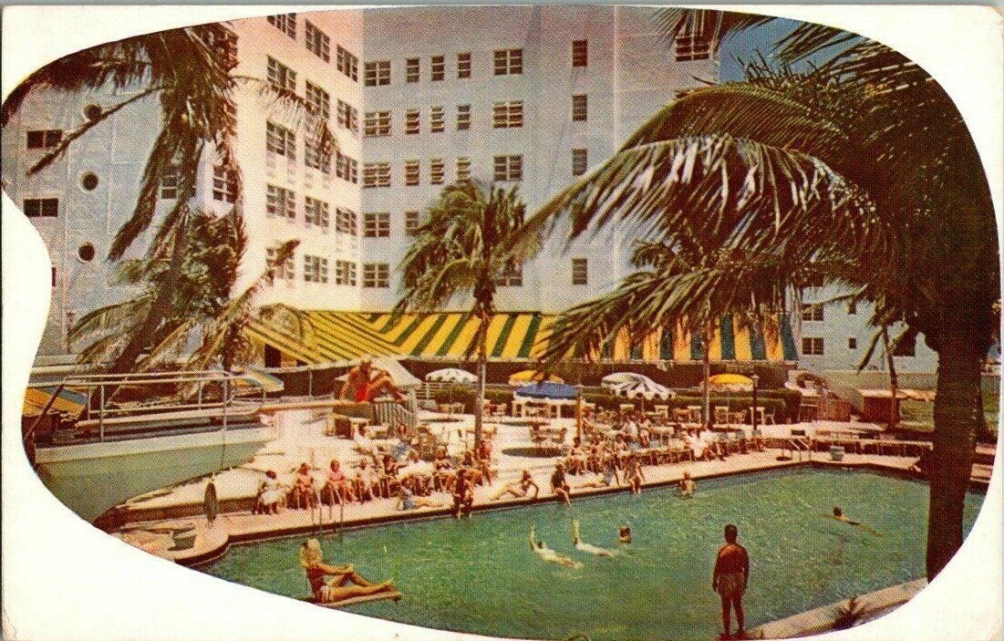 1930'S. THE CARIBBEAN. MIAMI BEACH, FL. POSTCARD HH7