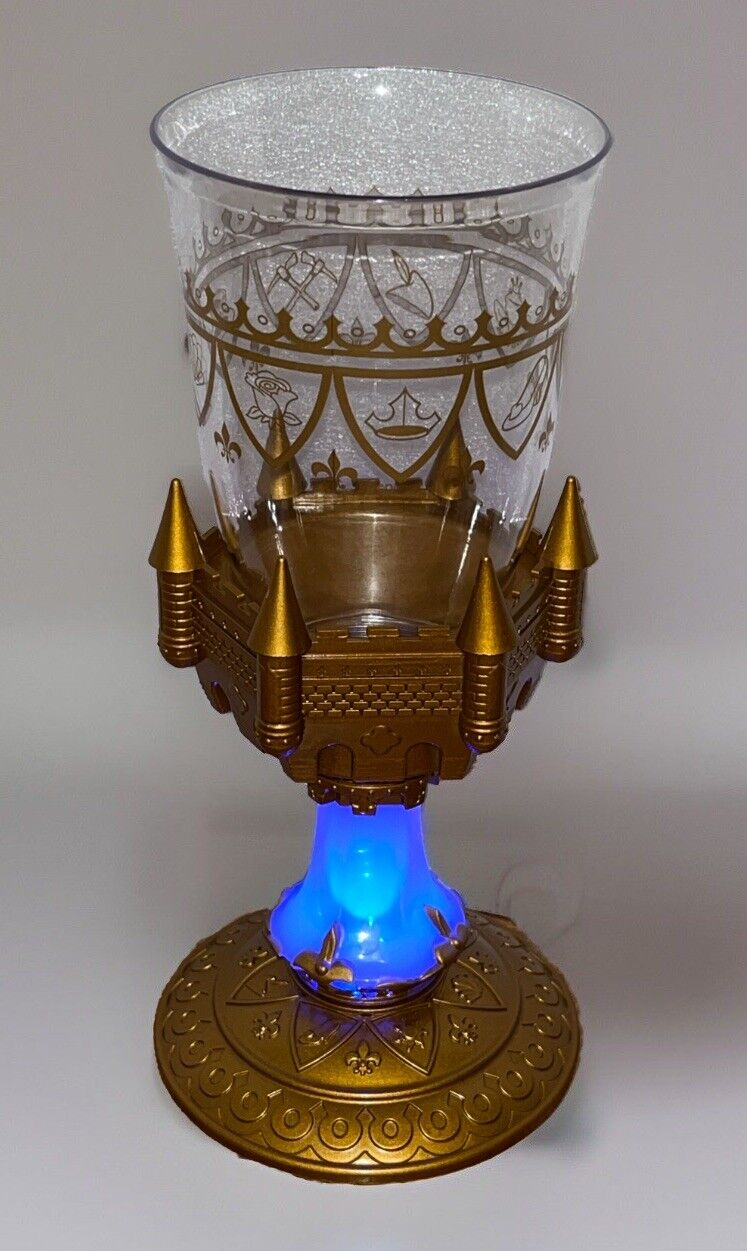 Disney Parks Beauty & The Beast - Be Our Guest Plastic Light Up Gold Cup Chalice