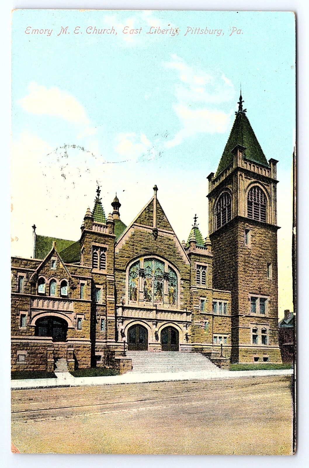 Postcard Emory M. E. Church East Liberty Pittsburgh Pennsylvania c.1910