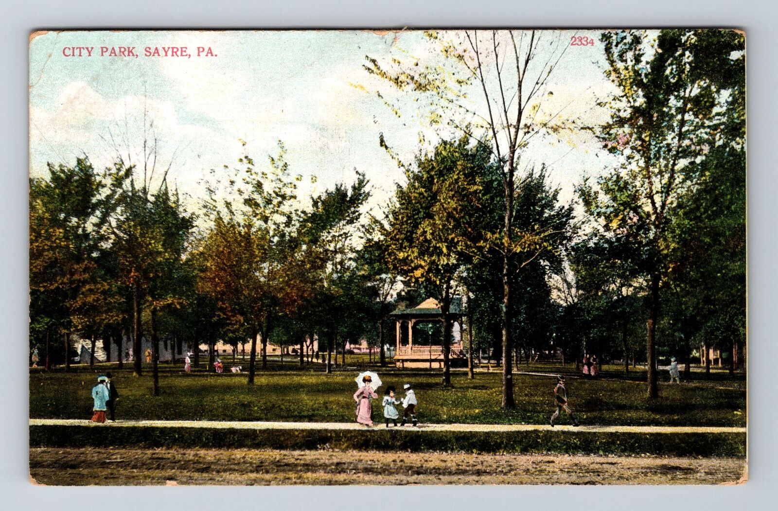 Sayre PA-Pennsylvania, City Park, Visitors, Scenic, Vintage Postcard