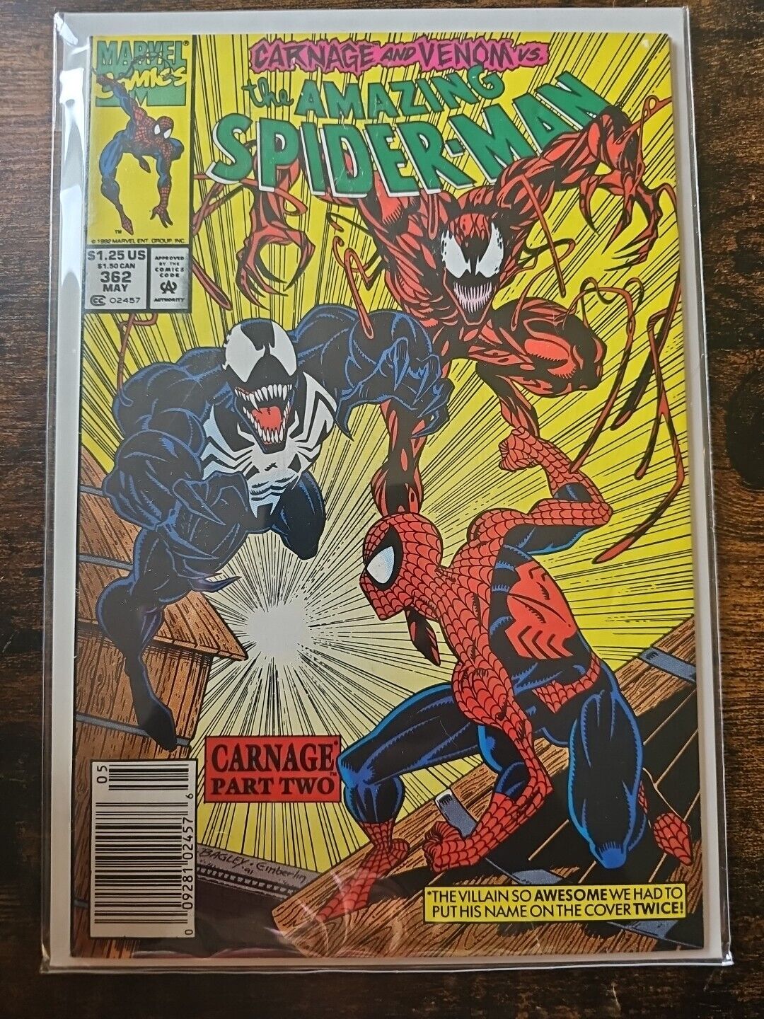 The Amazing Spider-Man, Marvel, May 1992, #362, Carnage and Venom,