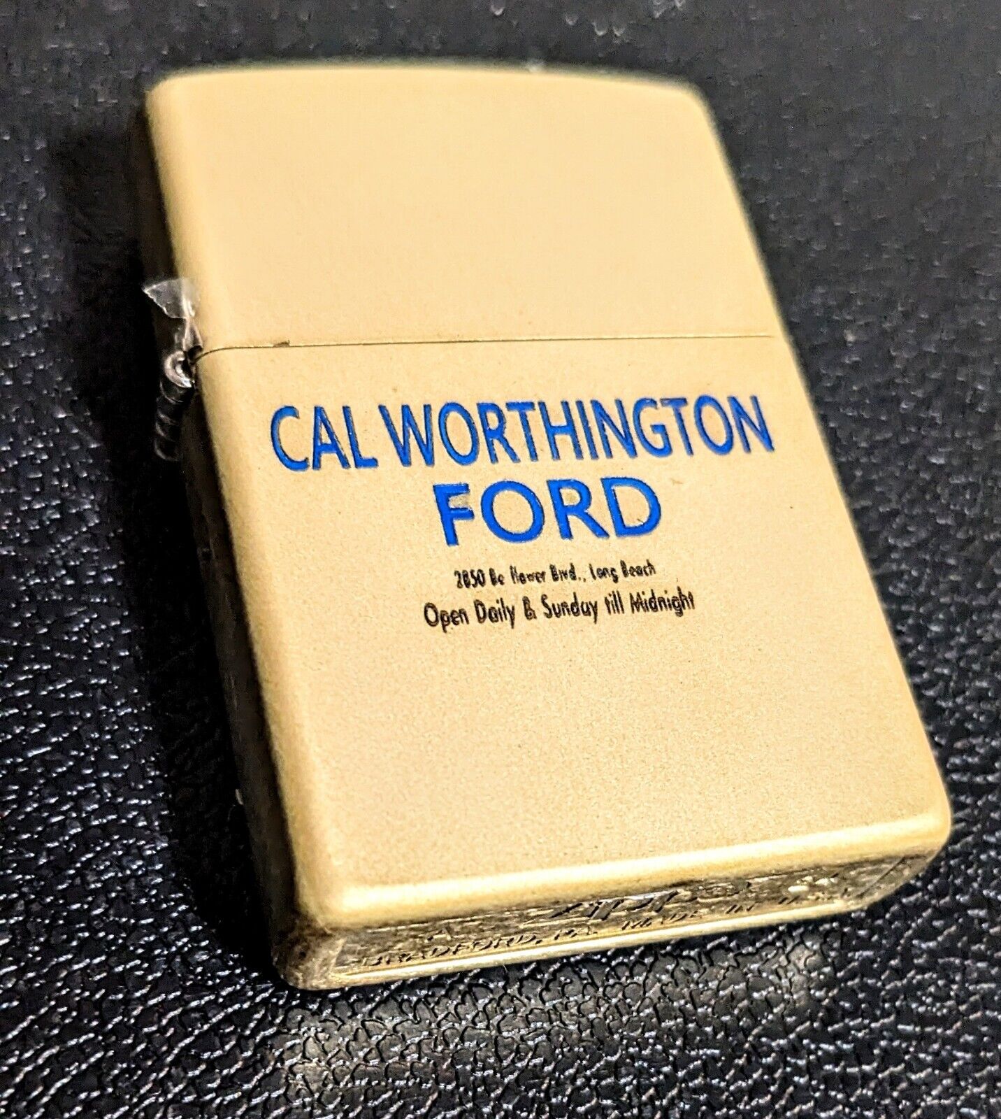 Cal Worthington Ford Long Beach CA All Brass Zippo Car Dealer Retro Nice 👍