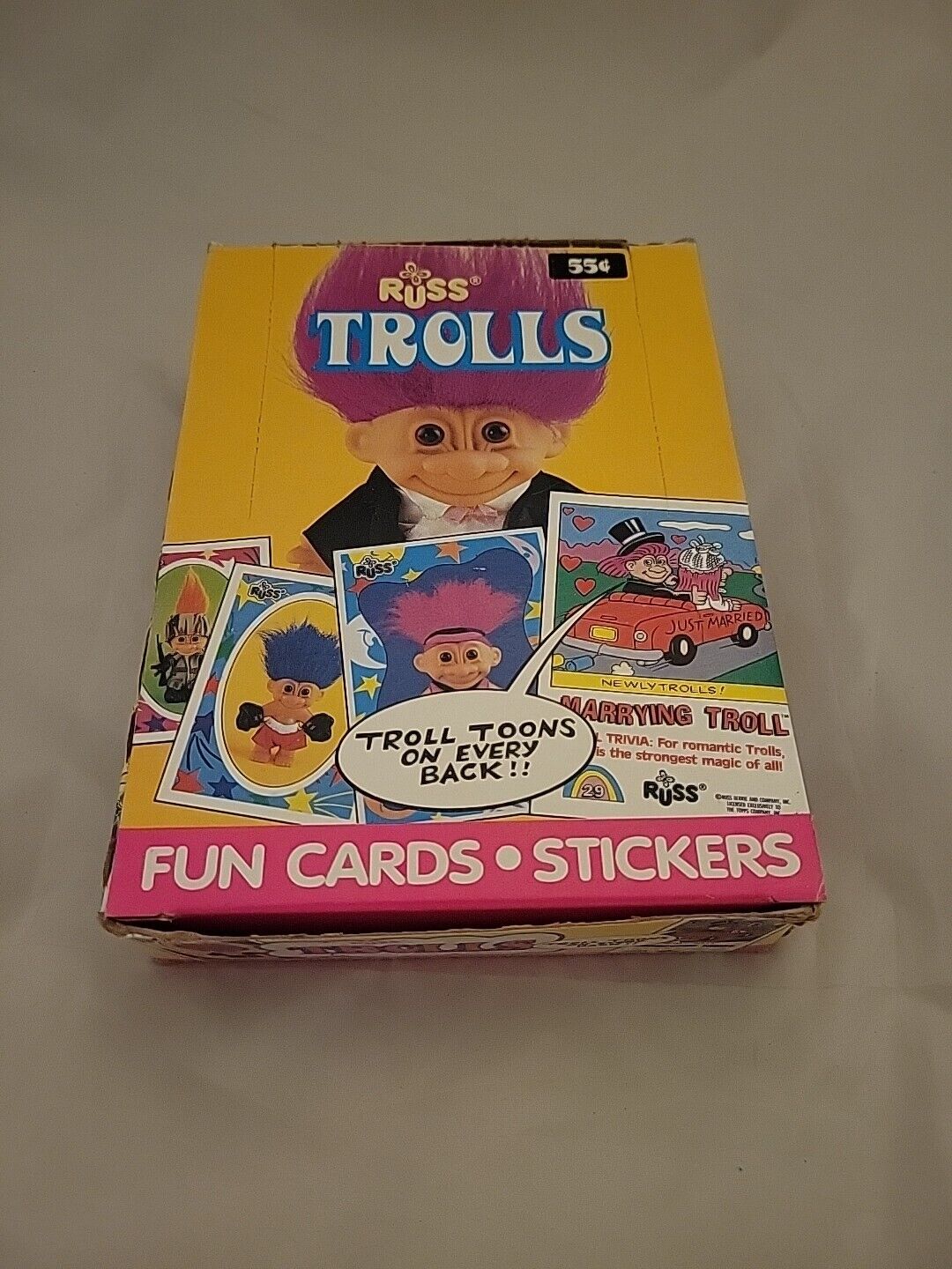 1992 Topps Russ TROLLS Trading Cards & Stickers Opened Box of 36 Sealed Packs