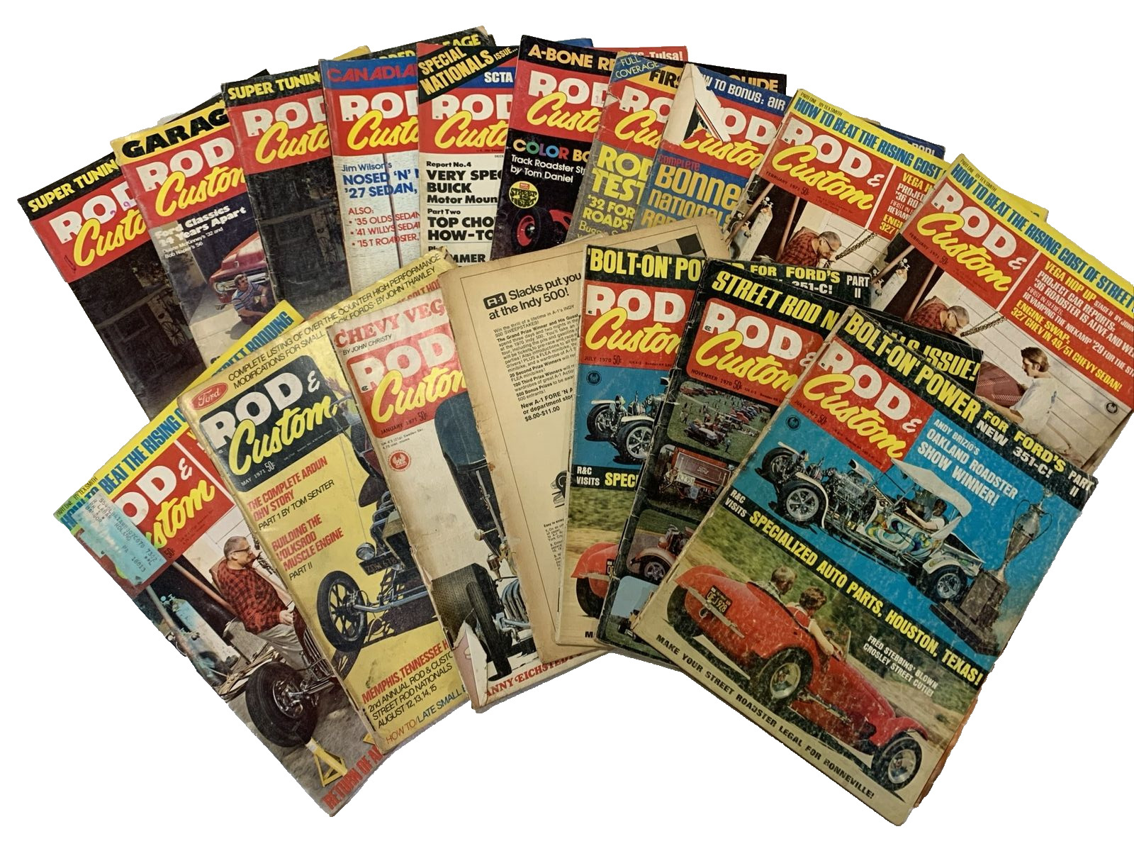 Vintage Rod & Custom Magazine Lot Of 18 1970-74 SEE SHIPPING NOTE