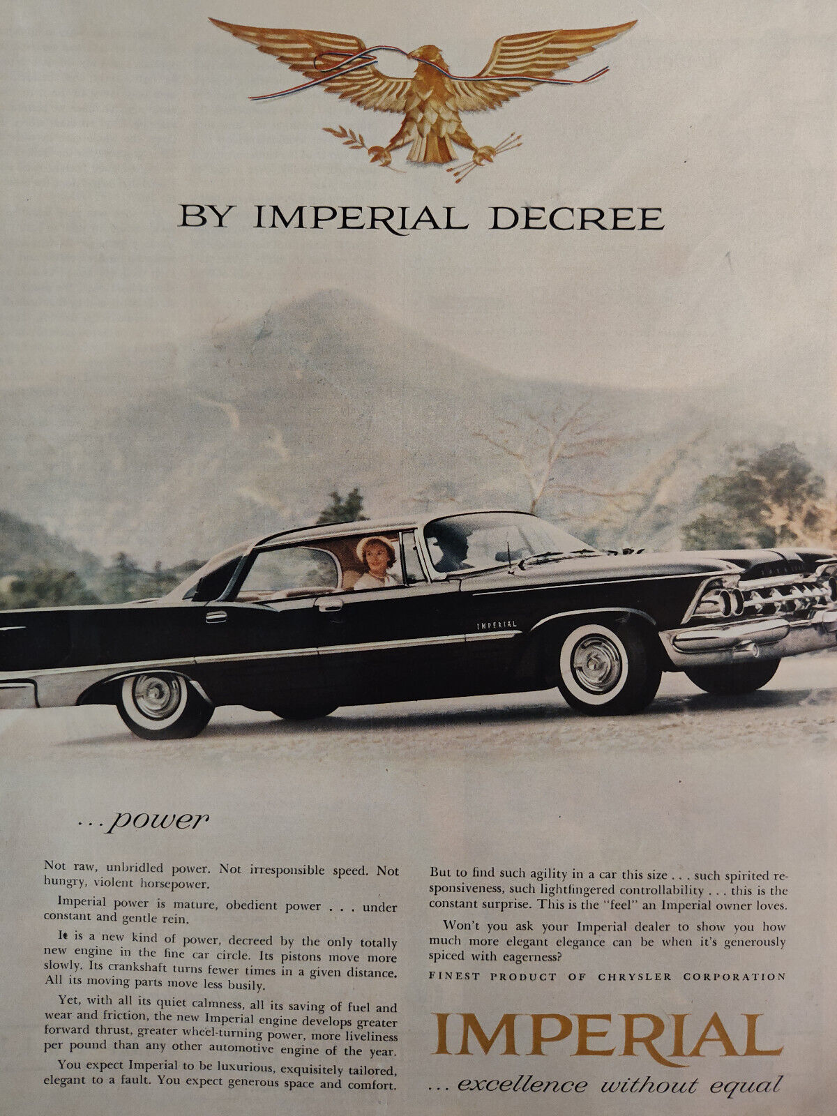 1959 Holiday Original Art Ad Advertisement Chrysler by IMPERIAL decree