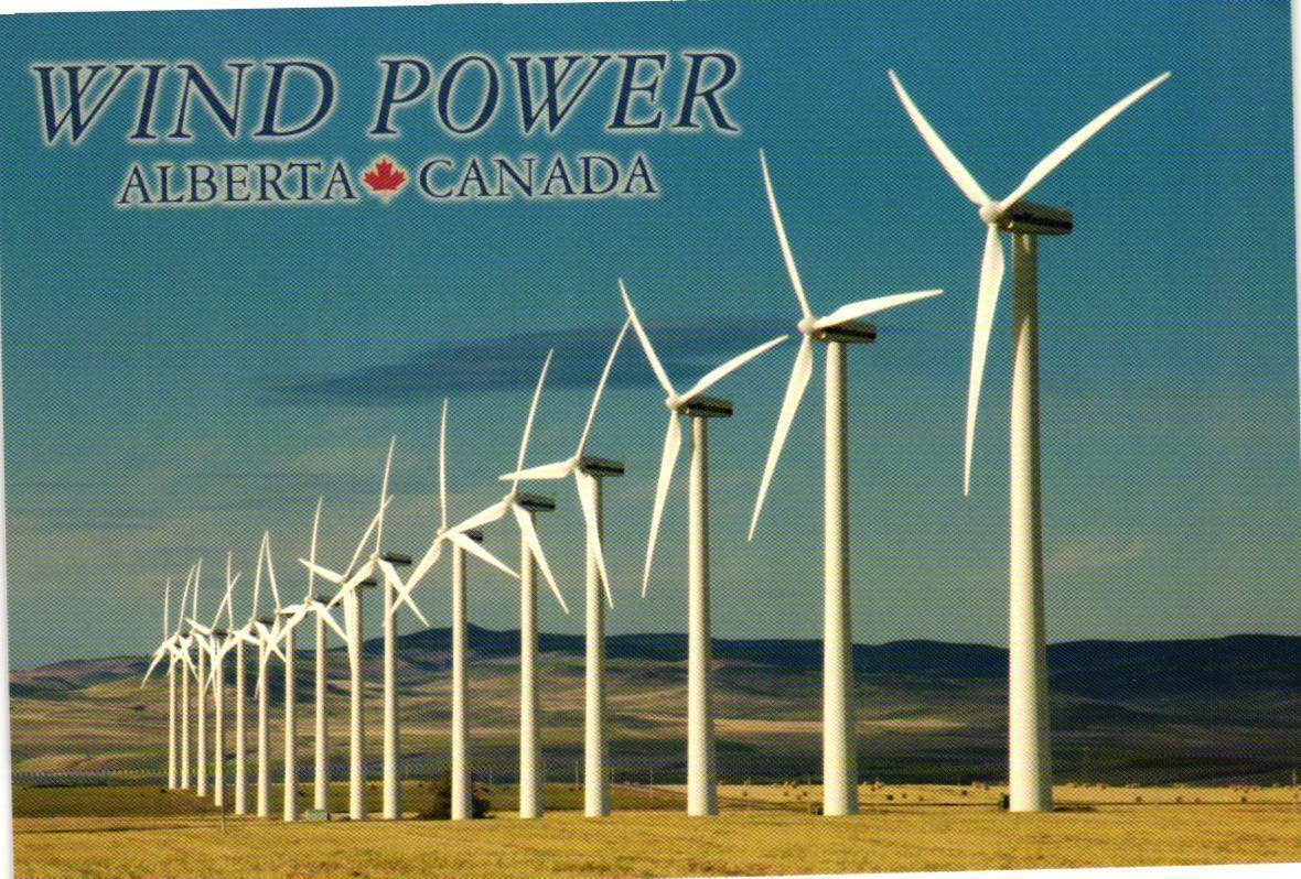Wind Power Wind Turbines Alberta Canada Postcard