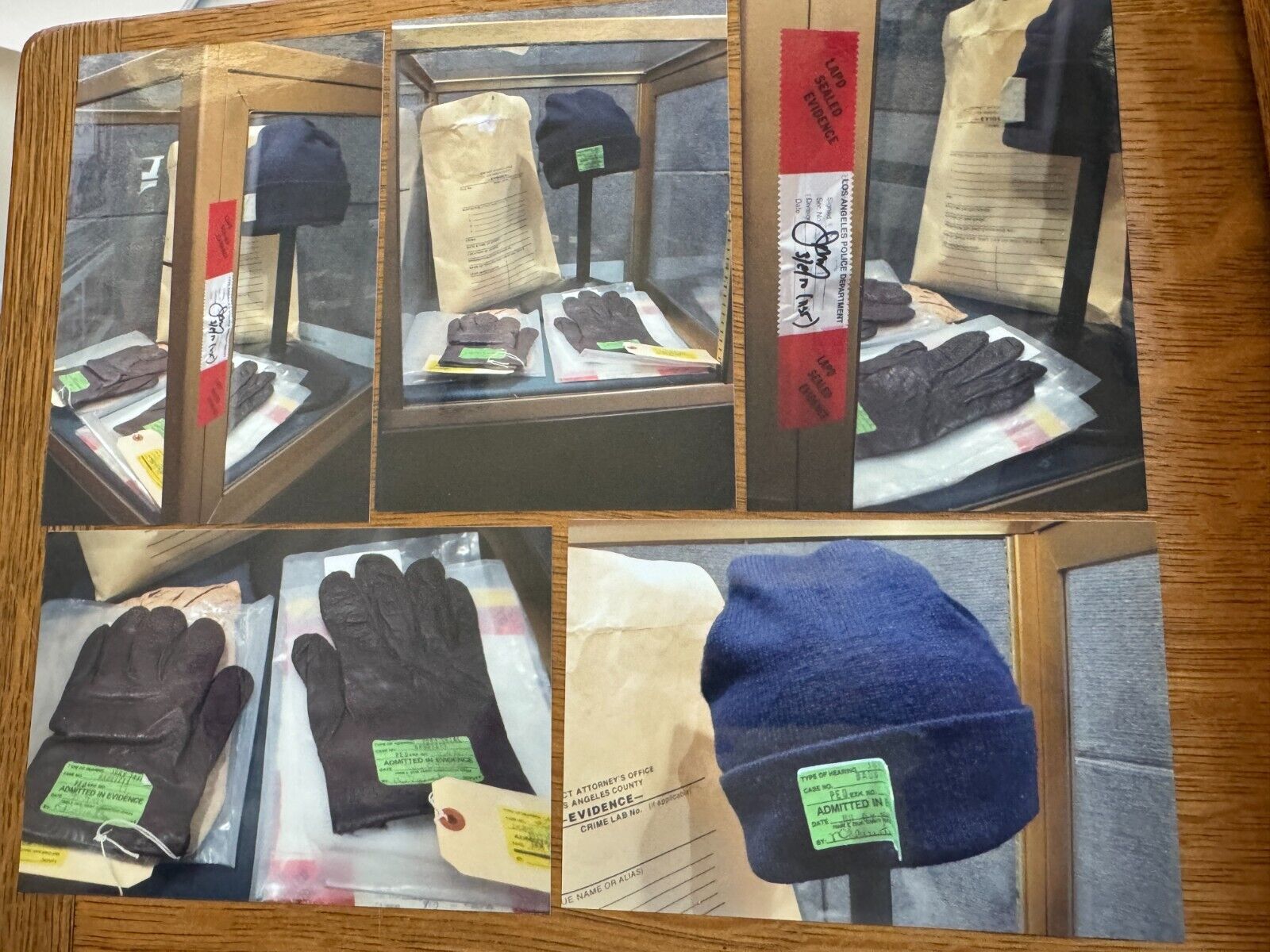 Vintage Photographs of O.J. Simpson Murder Trial LAPD Police Evidence Gloves/Hat