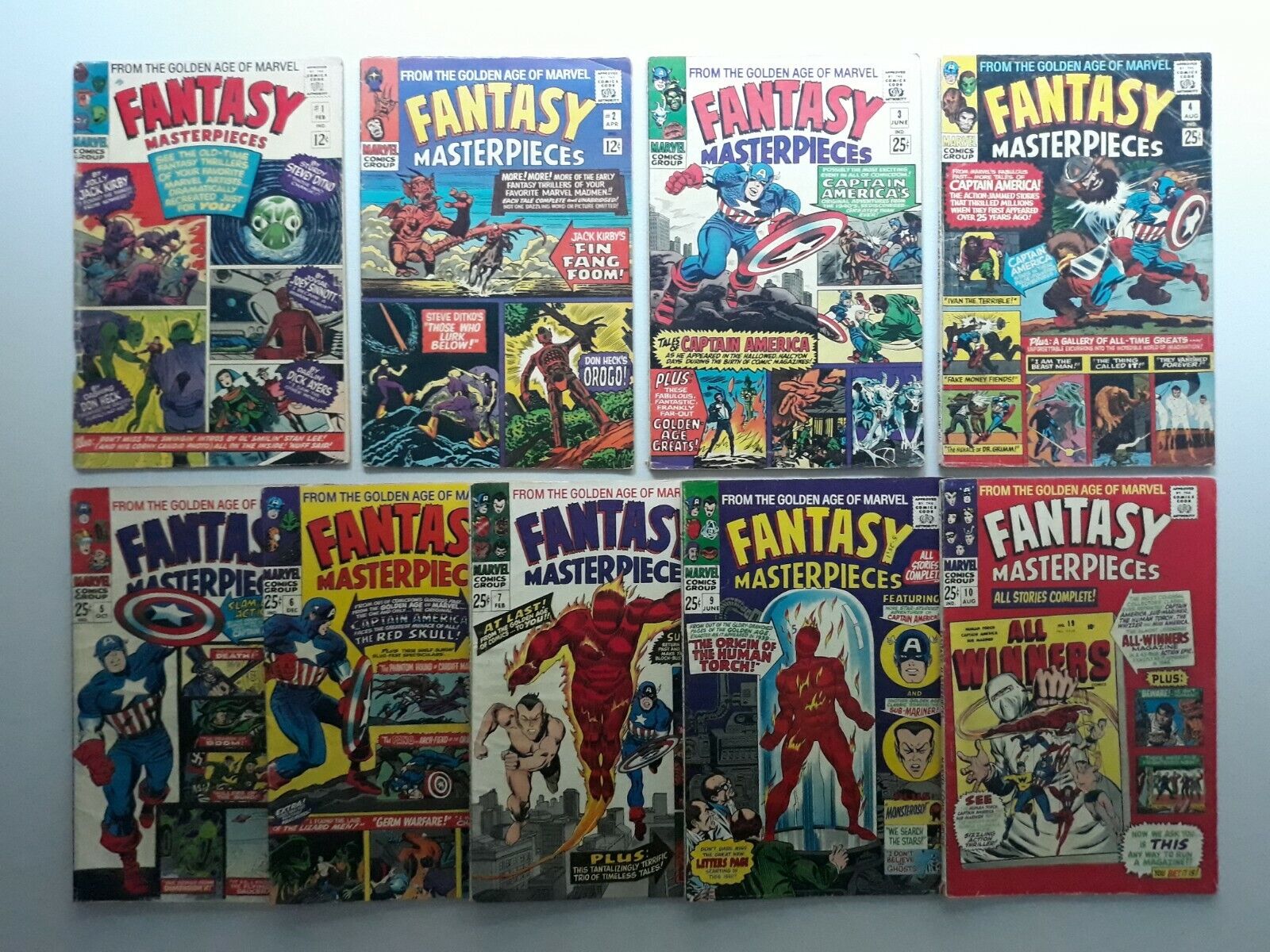 Marvel Comics Fantasy Masterpieces 1, 2, 3, 4, 5, 6, 7, 9, 10 1960s