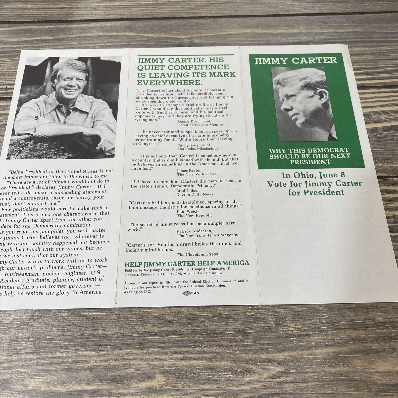 Vintage Jimmy Carter Why This Democrat Should Be Our Next President Pamphlet 