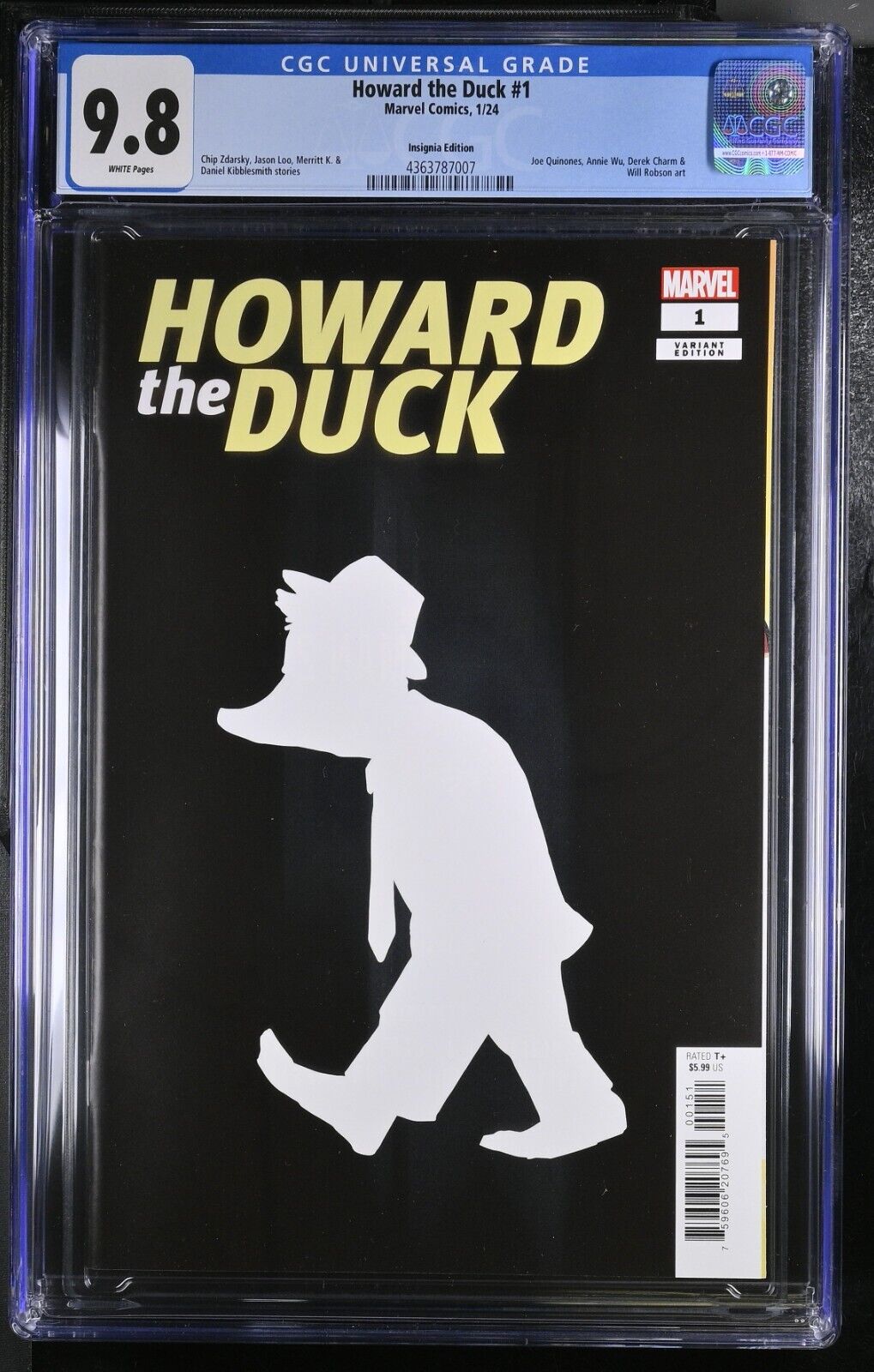 Howard The Duck #1 CGC 9.8 Insignia Edition Variant Cvr Marvel 2023 White Pages