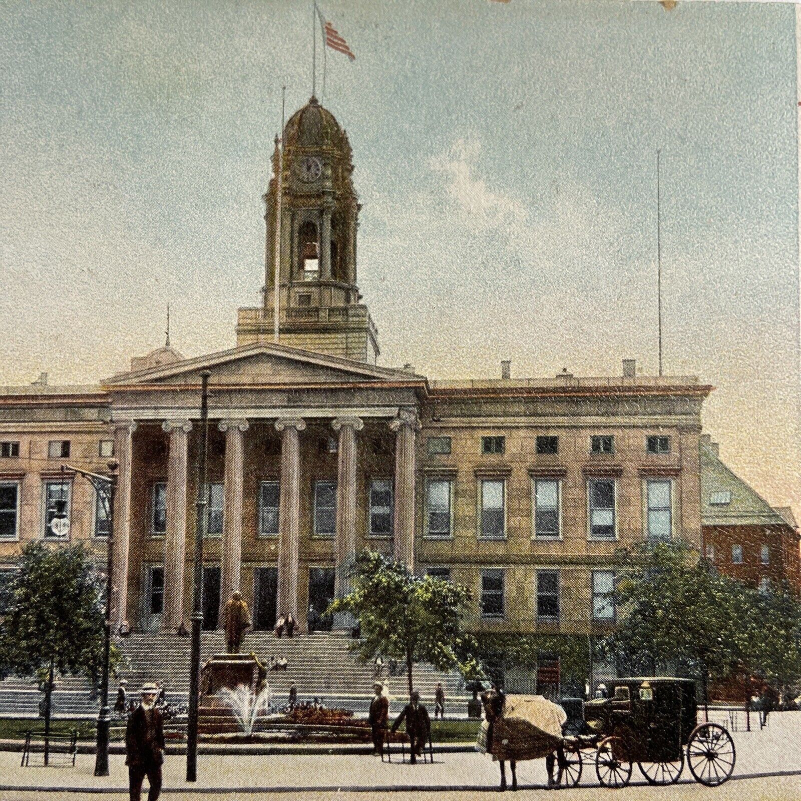 Postcard NY Brooklyn City Hall Horse & Carriage Photo & Art Postal Co. 1905-1907