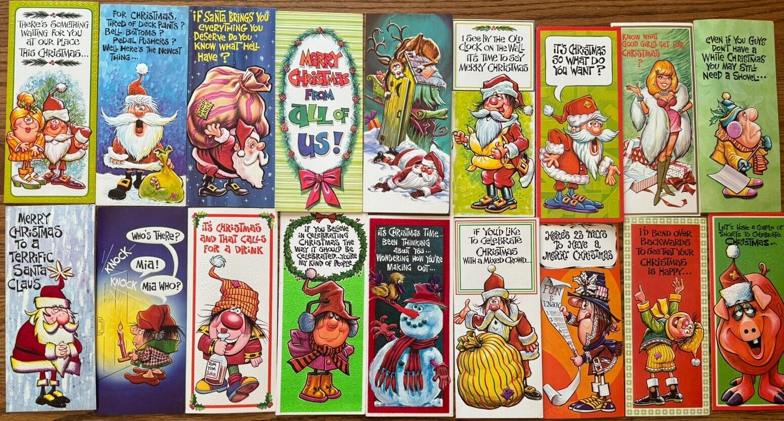 Lot 10 UNUSED Custom/Smile Contemporaries Vintage Adult Holiday Christmas Cards