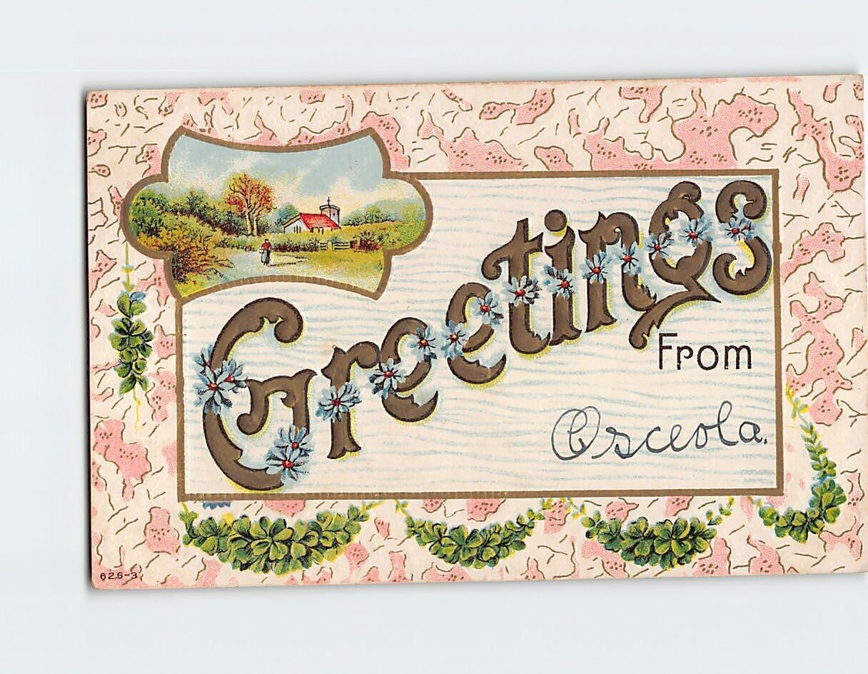 Postcard Greetings Embossed Card