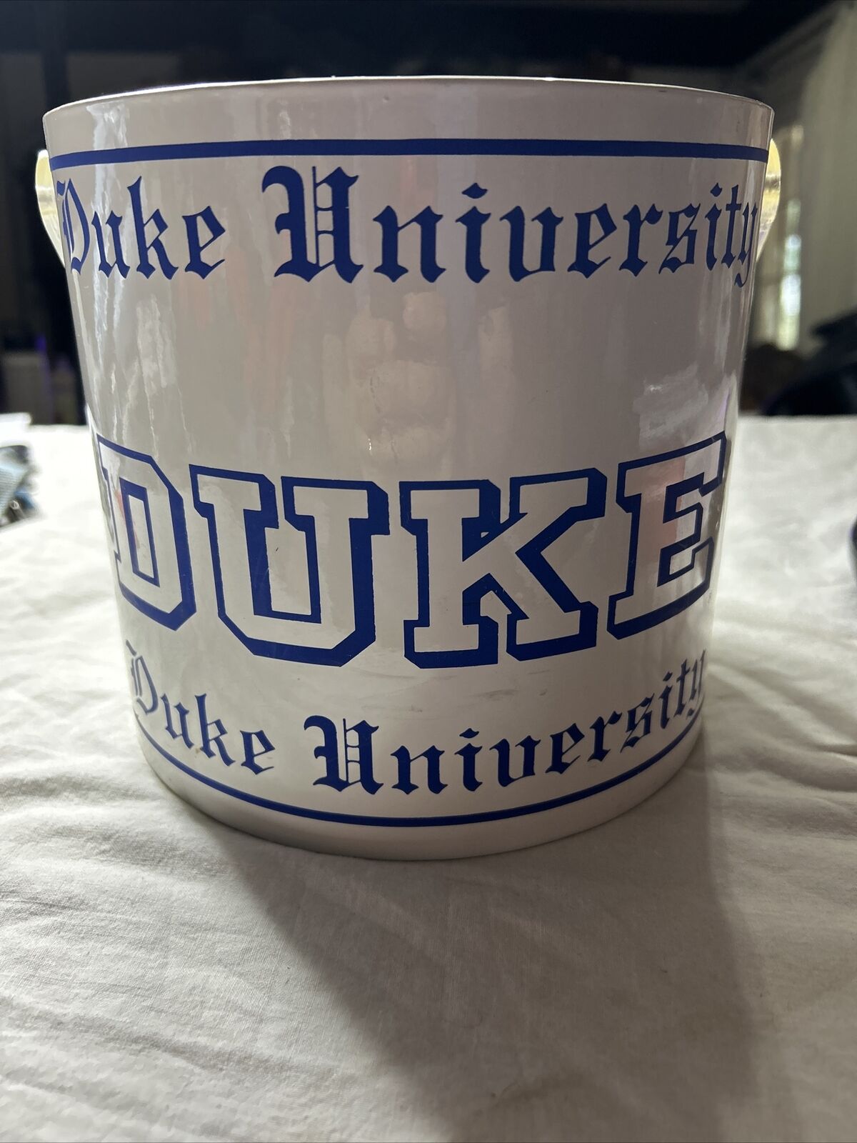 VTG Georges Briard Duke University Blue Devils Ice Bucket Lid Barware  RARE