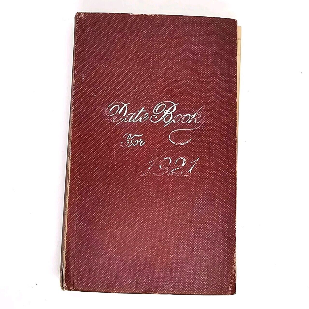 Antique 1921 Hand Written Daily Journal Book Shares Receipt Few  Entries Hotel