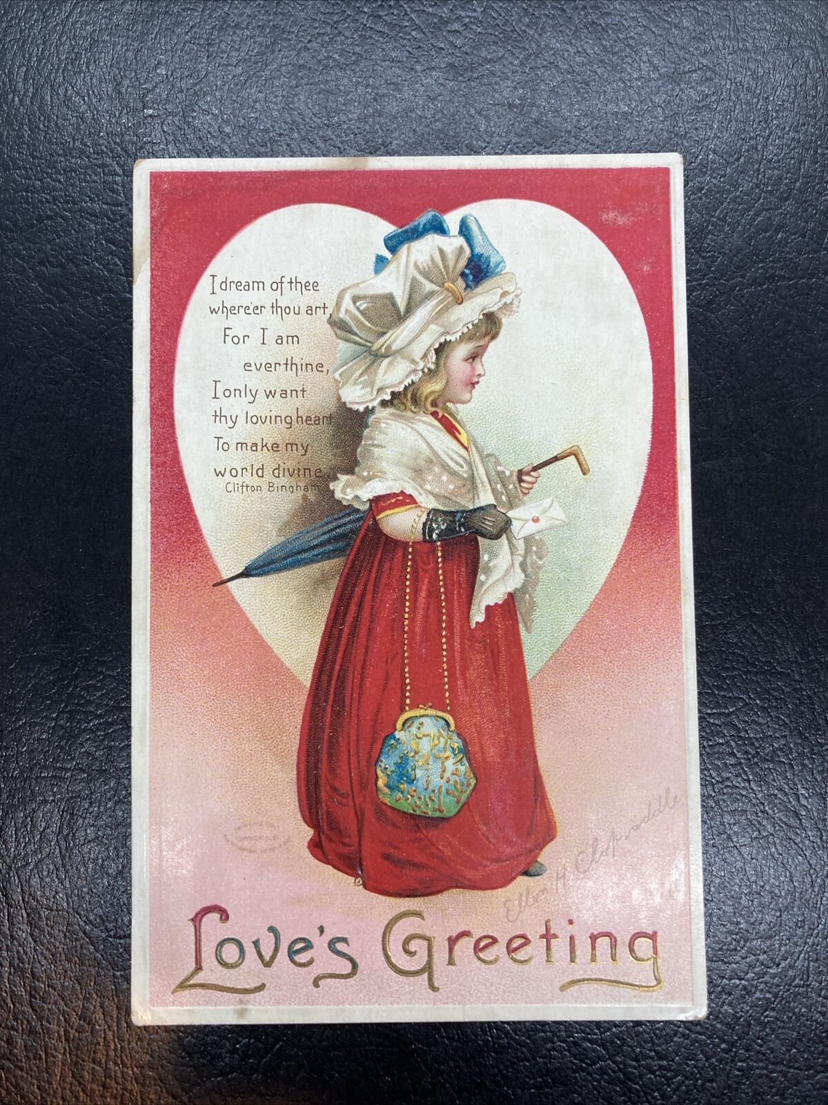 Antique Valentine's Day Love Holiday Postcard c1910 Ellen Clapsaddle