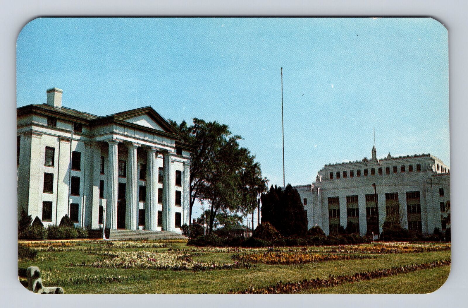 Jackson MS-Mississippi, City Floral Garden, Jackson City Hall, Vintage Postcard