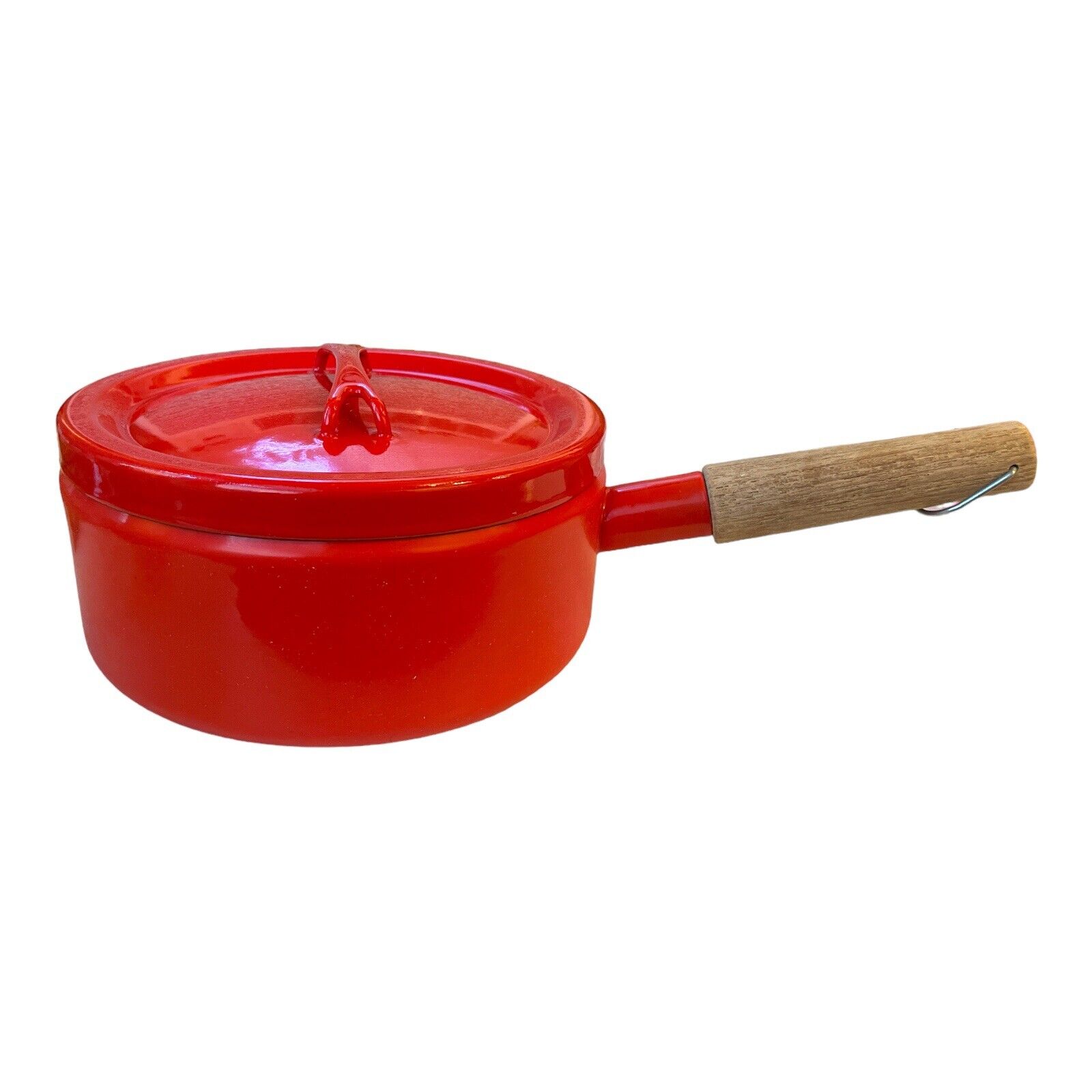 Vintage Arabia Of Finland Vintage Red Enameled Large Pot Sauce Pan With Lid