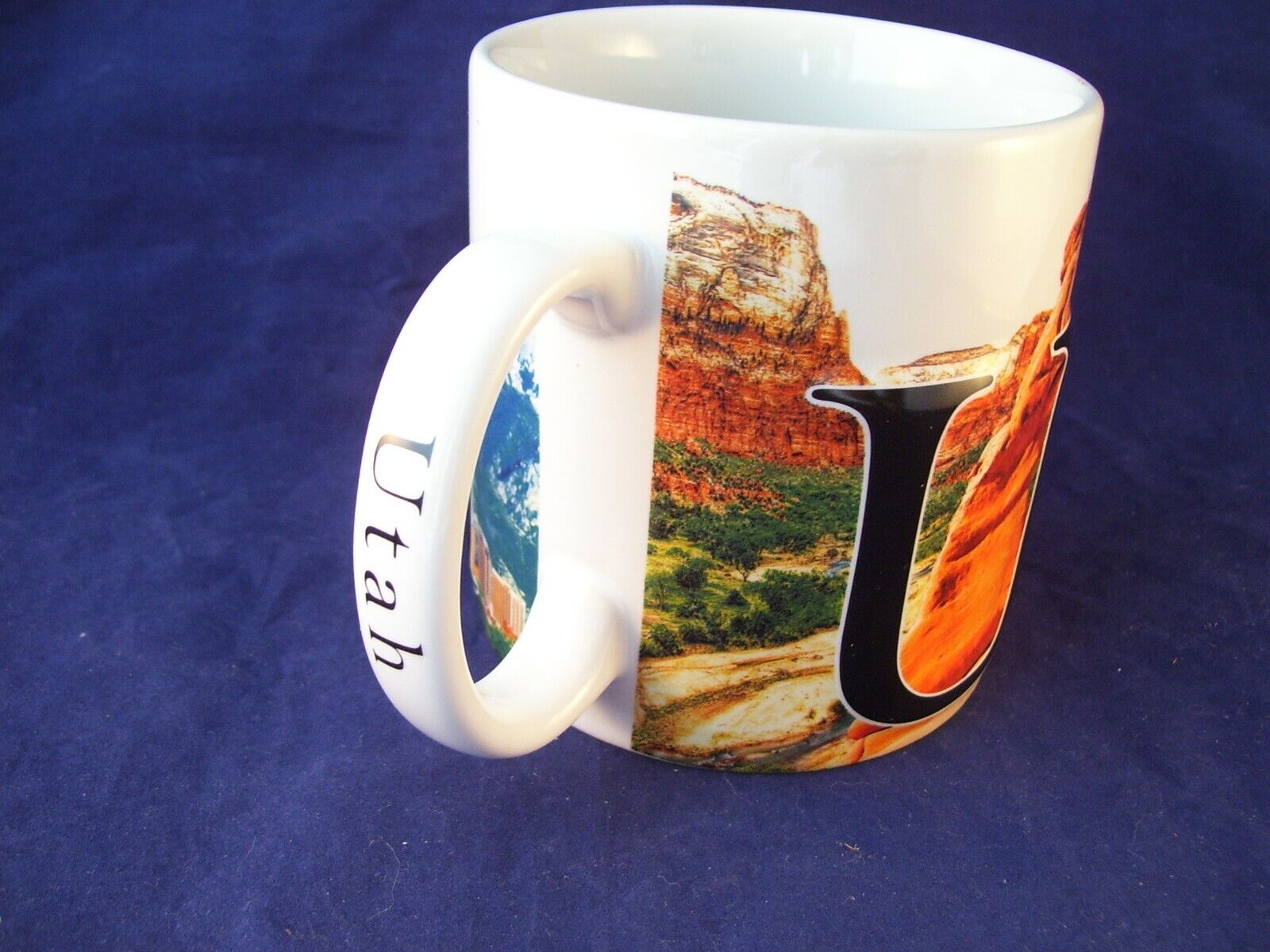 Americaware UTAH 3-D Large Coffee Mug High Relief Elk Mountains Arches Zion