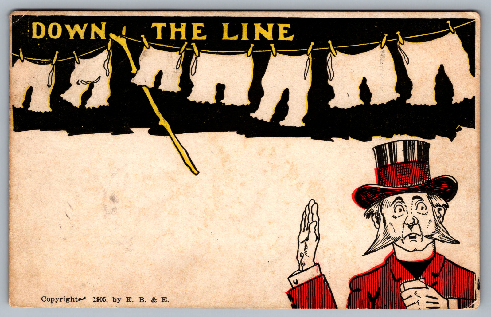 Postcard Down the Line Undivided Back Copyright 1905 Posted 1905