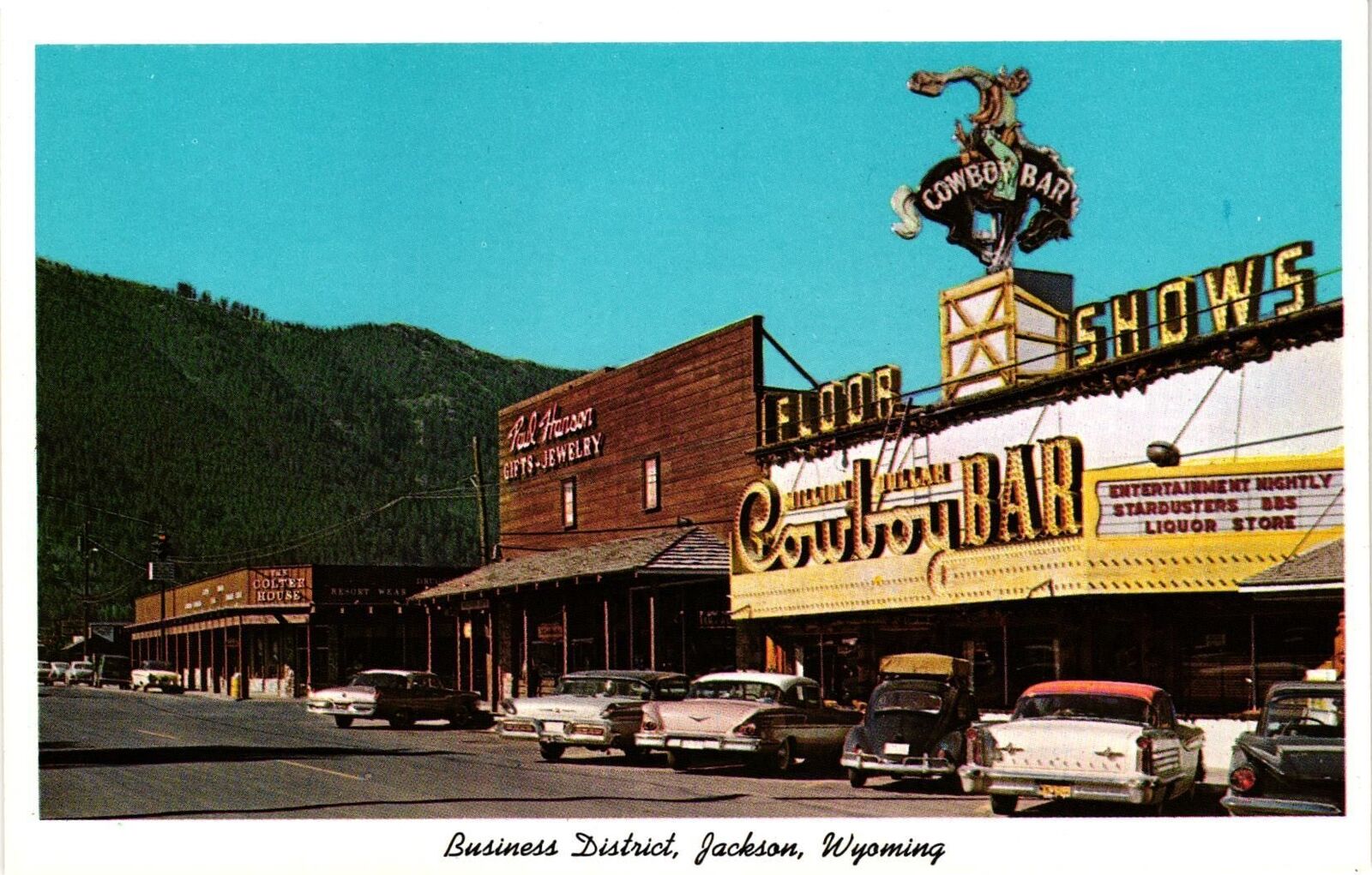 VTG Postcard- C-457. Business District, Jakcson, Wyoming. Unused 1964
