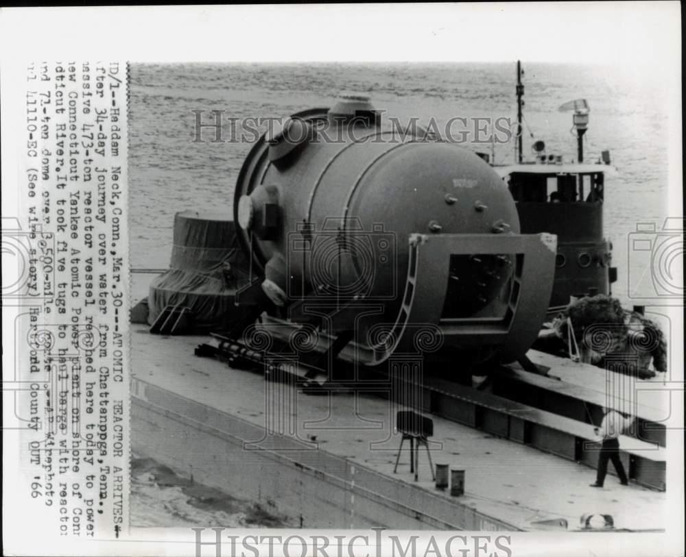1966 Press Photo Nuclear Reactor on the River in Haddam Neck, Connecticut